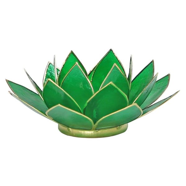 Lotus Teelichthalter grün 4. Chakra
