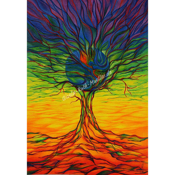 Lebensbaum-Erde - Postkarte