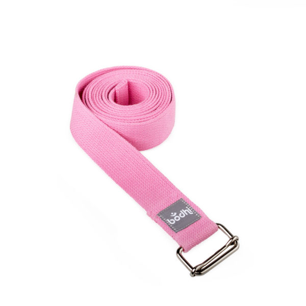 Yogagurt ASANA BELT, mit Schiebeschnalle pink Kräftiger breiter Baumwollgurt, 2,5m / 38mm