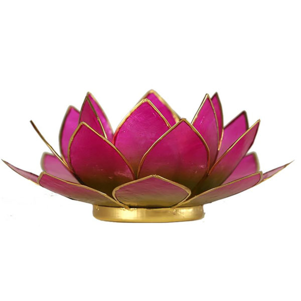 Lotus Teelichthalter rosa goldfarbig