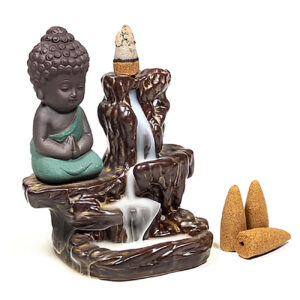 Rückfluss Wasserfall Weihrauchbrenner Kleiner Buddha