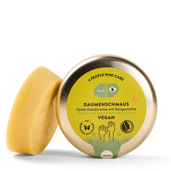 Vegane Handcreme Daumenschmaus in der Dose - Feste Naturkosmetik (30g)