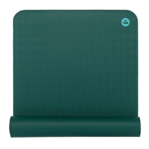 Yogamatte EcoPro 4 mm aus Naturkautschuk in Jungle Green, teilweise eingerollt