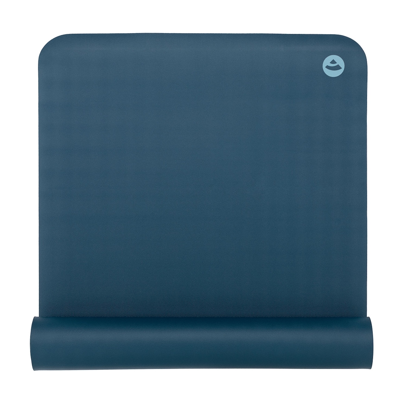 Yogamatte EcoPro 4 mm aus Naturkautschuk in Ozean, teilweise eingerollt
