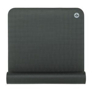 Yogamatte EcoPro 4 mm aus Naturkautschuk in Schiefergrau, teilweise eingerollt