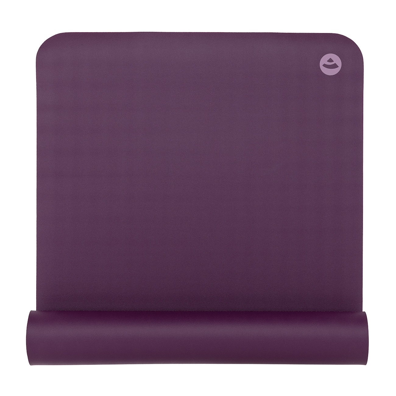 Yogamatte EcoPro 4 mm aus Naturkautschuk in Violett, teilweise eingerollt