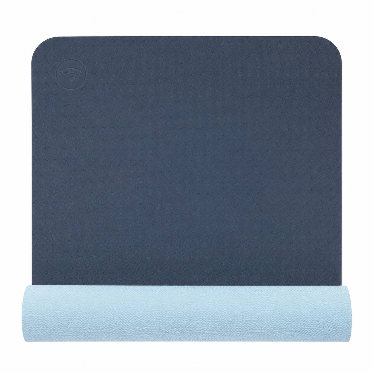 Yogamatte FLOW 5 mm aus TPE – Dunkelblau/Hellblau